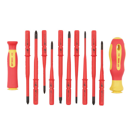Ergo Plus® Extra Slim Interchangeable VDE Screwdriver Set (12 Piece) : Model No. 965SLIM/I/12
