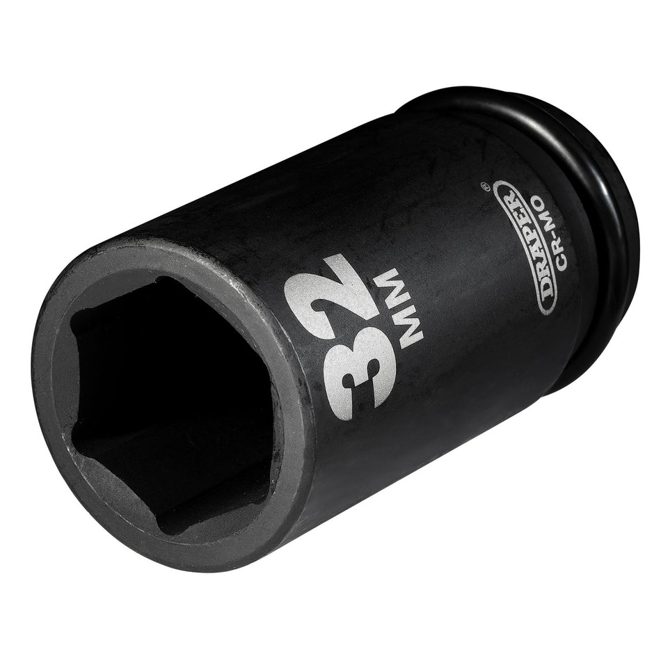 DRAPER Expert 32mm 3/4in. Square Drive Hi-Torq ; 6 Point Deep Impact Socket: Model No.419D-MM