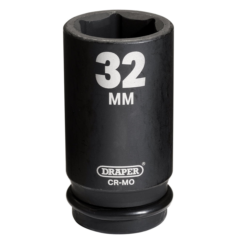 DRAPER Expert 32mm 3/4in. Square Drive Hi-Torq ; 6 Point Deep Impact Socket: Model No.419D-MM