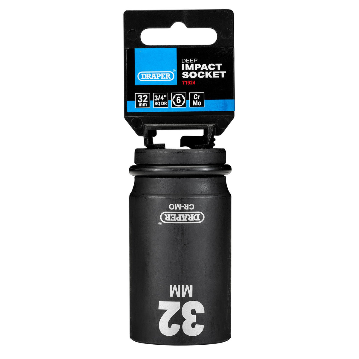 DRAPER Expert 32mm 3/4in. Square Drive Hi-Torq ; 6 Point Deep Impact Socket: Model No.419D-MM