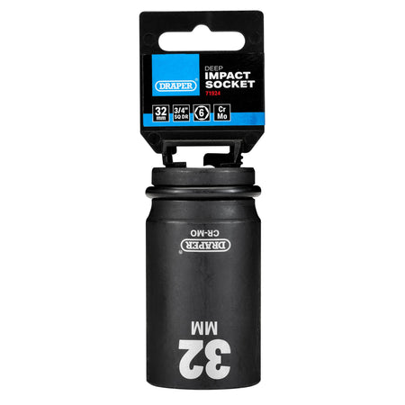 DRAPER Expert 32mm 3/4in. Square Drive Hi-Torq ; 6 Point Deep Impact Socket: Model No.419D-MM