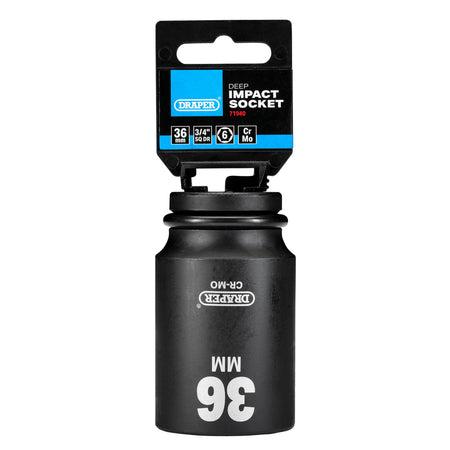 DRAPER Expert 36mm 3/4in. Square Drive Hi-Torq ; 6 Point Deep Impact Socket: Model No.419D-MM