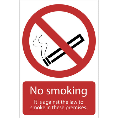 DRAPER 'Smoking Against The Law' Prohibition Sign: Model No.SS17