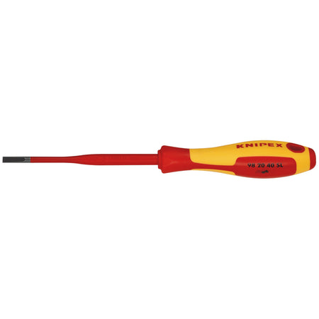 KNIPEX 98 20 40 SL VDE Insulated Slotted Screwdriver, 4.0 x 100mm - Slim: No.98 20 40 SL