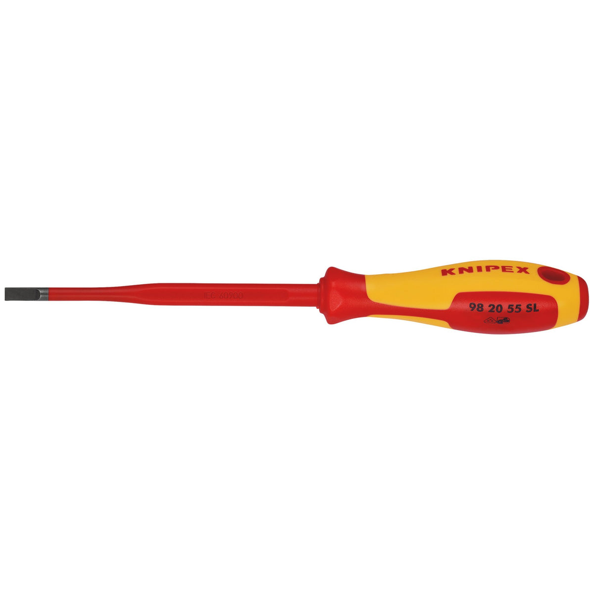 KNIPEX 98 20 55 SL VDE Insulated Slotted Screwdriver, 5.5 x 100mm - Slim: No.98 20 55 SL
