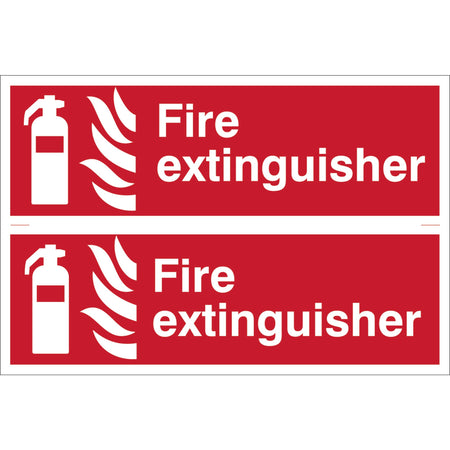 DRAPER 2 x 'Fire Extinguisher' Fire Equipment Sign: Model No.SS30