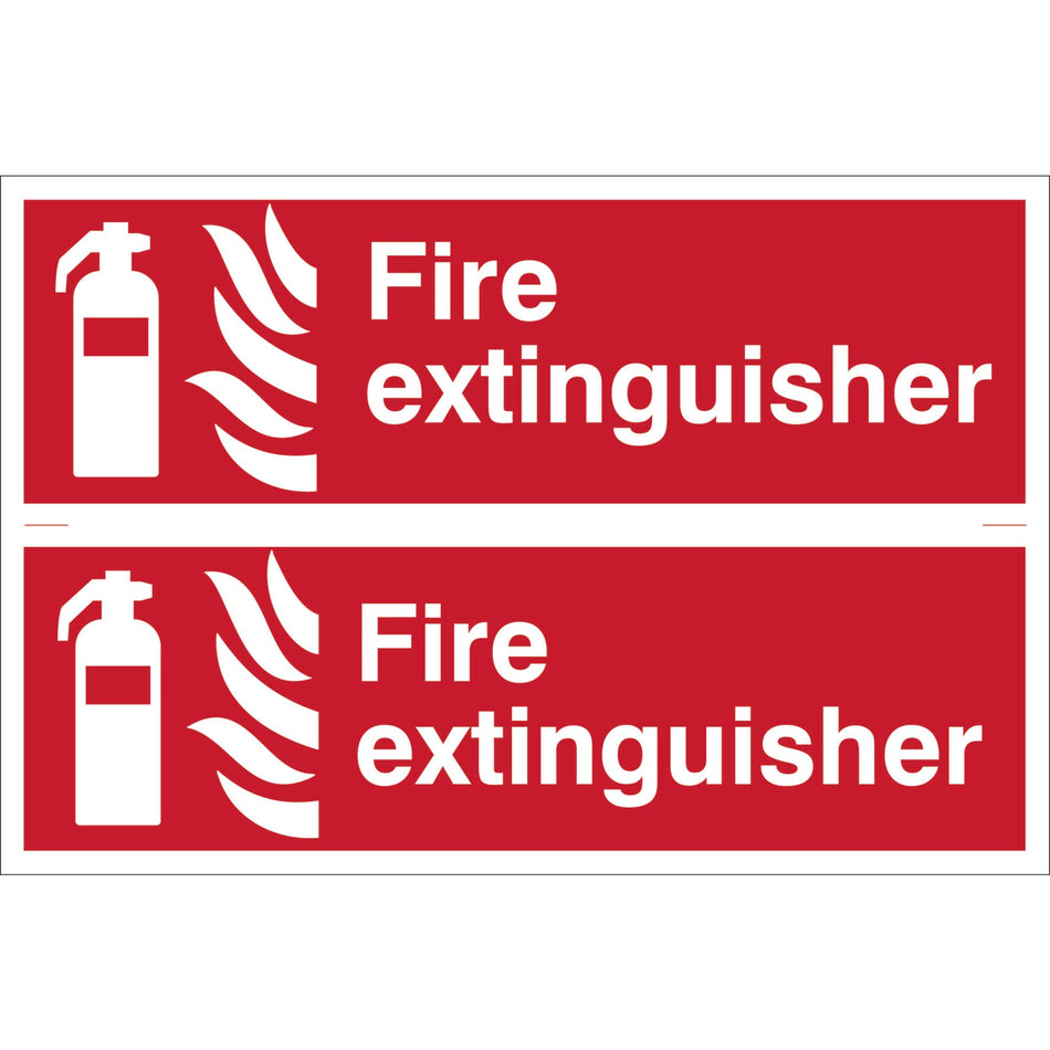 DRAPER 2 x 'Fire Extinguisher' Fire Equipment Sign: Model No.SS30