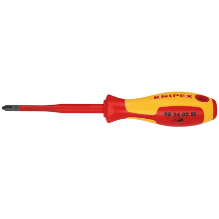 KNIPEX 98 24 02 SL VDE Insulated Phillips Screwdriver PH2 x 100mm - Slim: No.98 24 02 SL