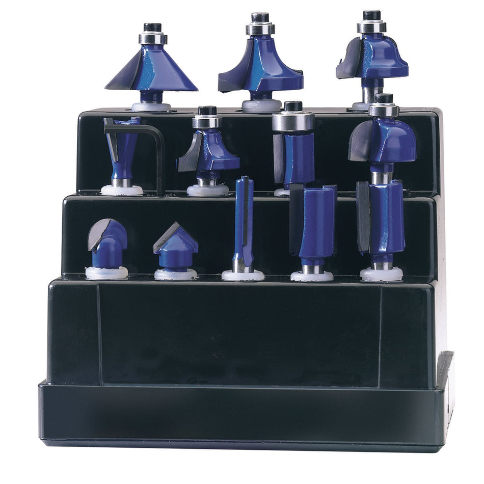DRAPER 12 Piece 1/4in. TCT Router Bit Set: Model No.DRB12A