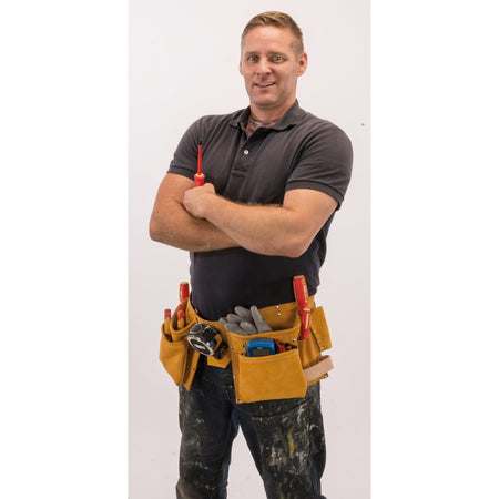 DRAPER Split Leather Double Tool Pouch: Model No.TP11A