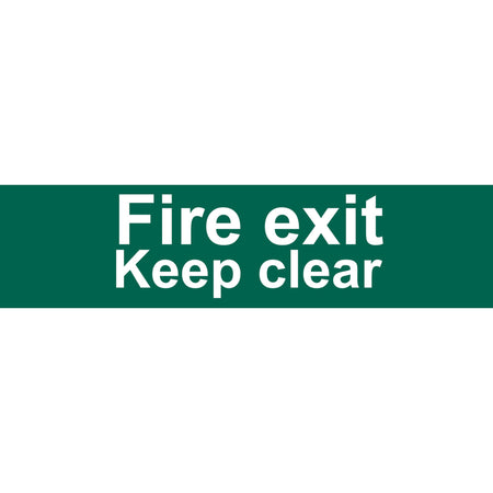 DRAPER 'Fire Exit Keep Clear' Safety Sign: Model No.SS72