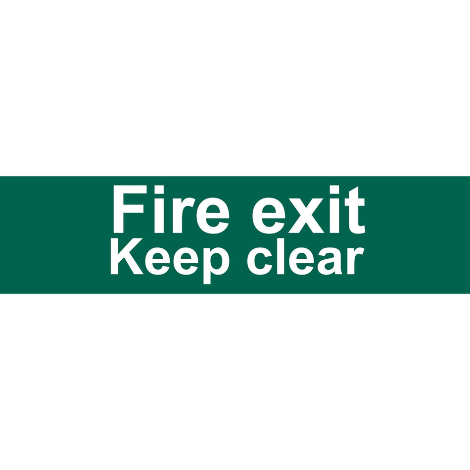 DRAPER 'Fire Exit Keep Clear' Safety Sign: Model No.SS72