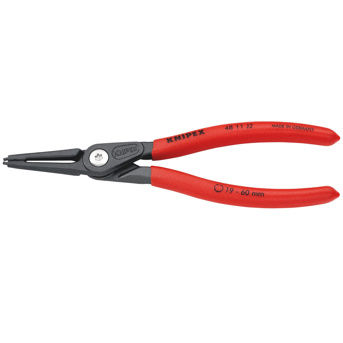 Knipex 180mm Internal Straight Tip Circlip Pliers 19 - 60mm Capacity : Model No.48 11 J2