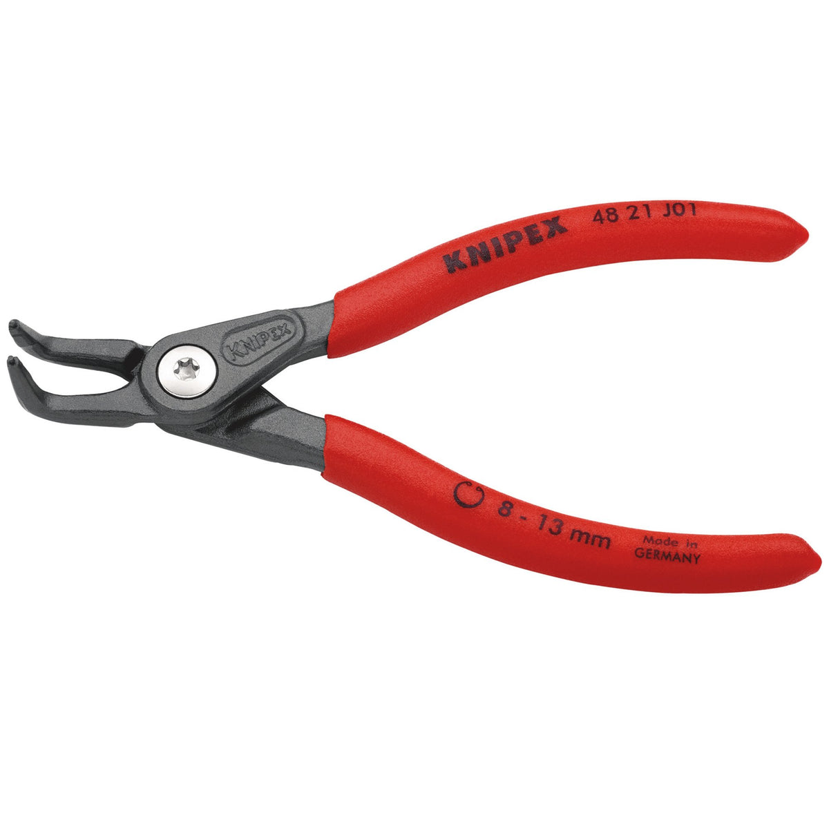 Knipex 130mm 90&deg; Internal Straight Tip Circlip Pliers 8 - 13mm Capacity : Model No.48 21 J01