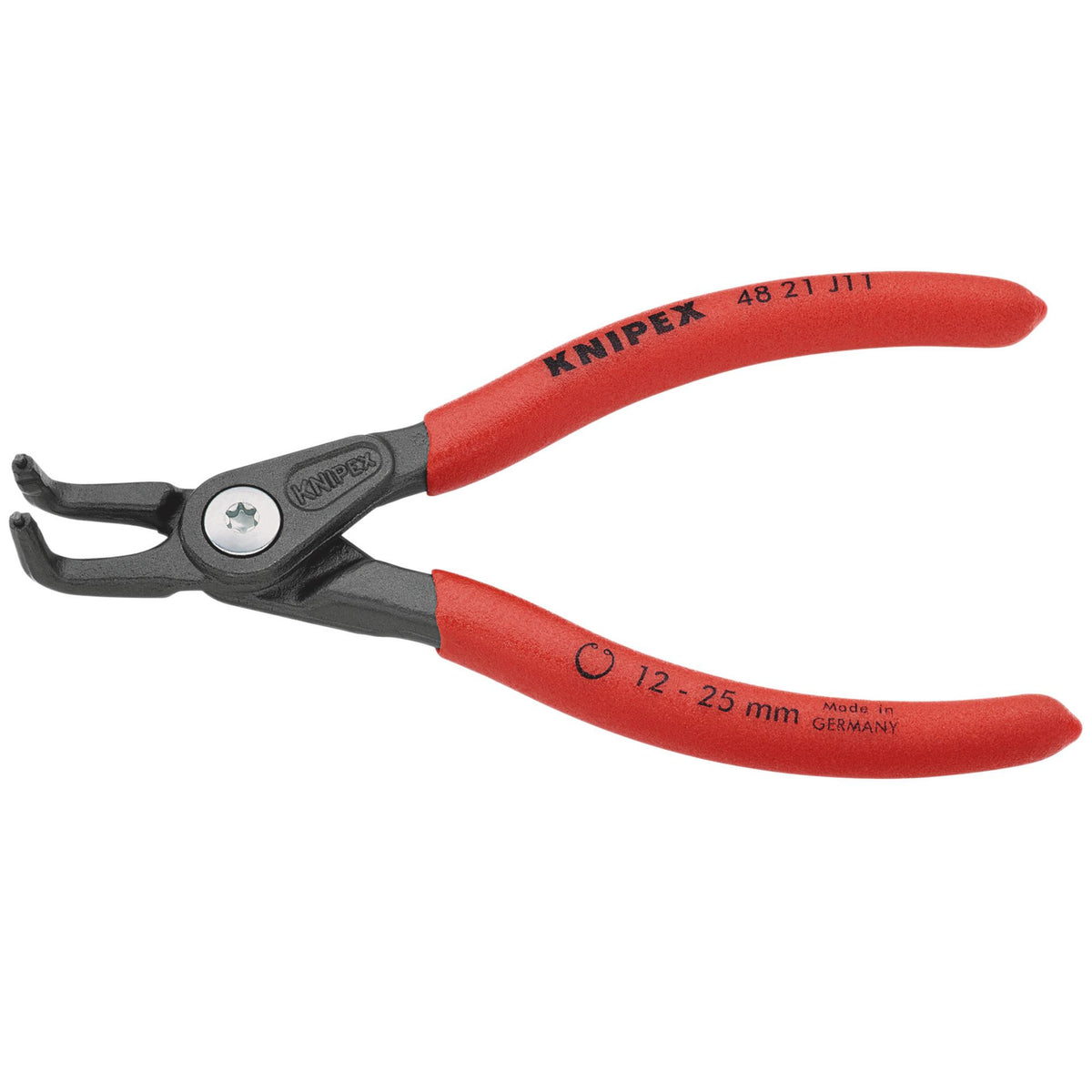 Knipex 130mm 90&deg; Internal Straight Tip Circlip Pliers 12 - 25mm Capacity : Model No.48 21 J11