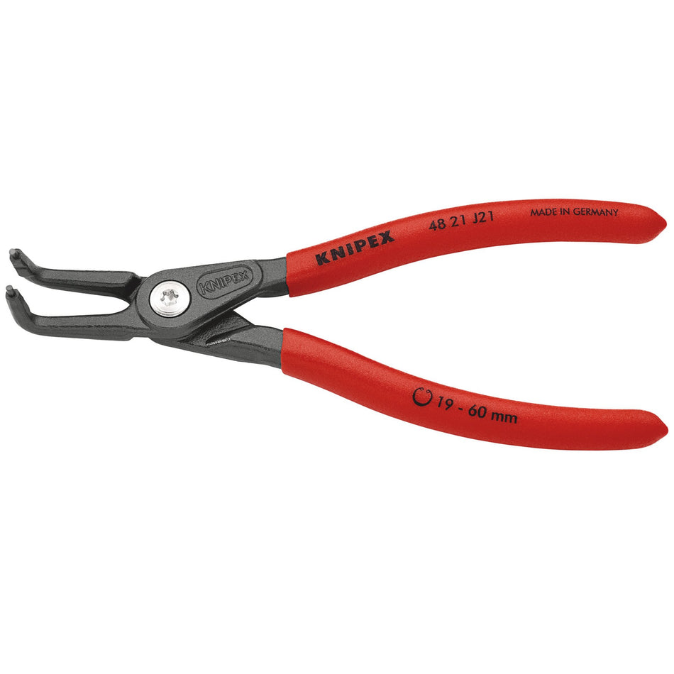 Knipex 165mm 90&deg; Internal Straight Tip Circlip Pliers 19 - 60mm Capacity : Model No.48 21 J21