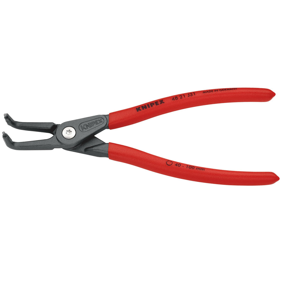 Knipex 210mm 90&deg; Internal Straight Tip Circlip Pliers 40 - 100mm Capacity : Model No.48 21 J31