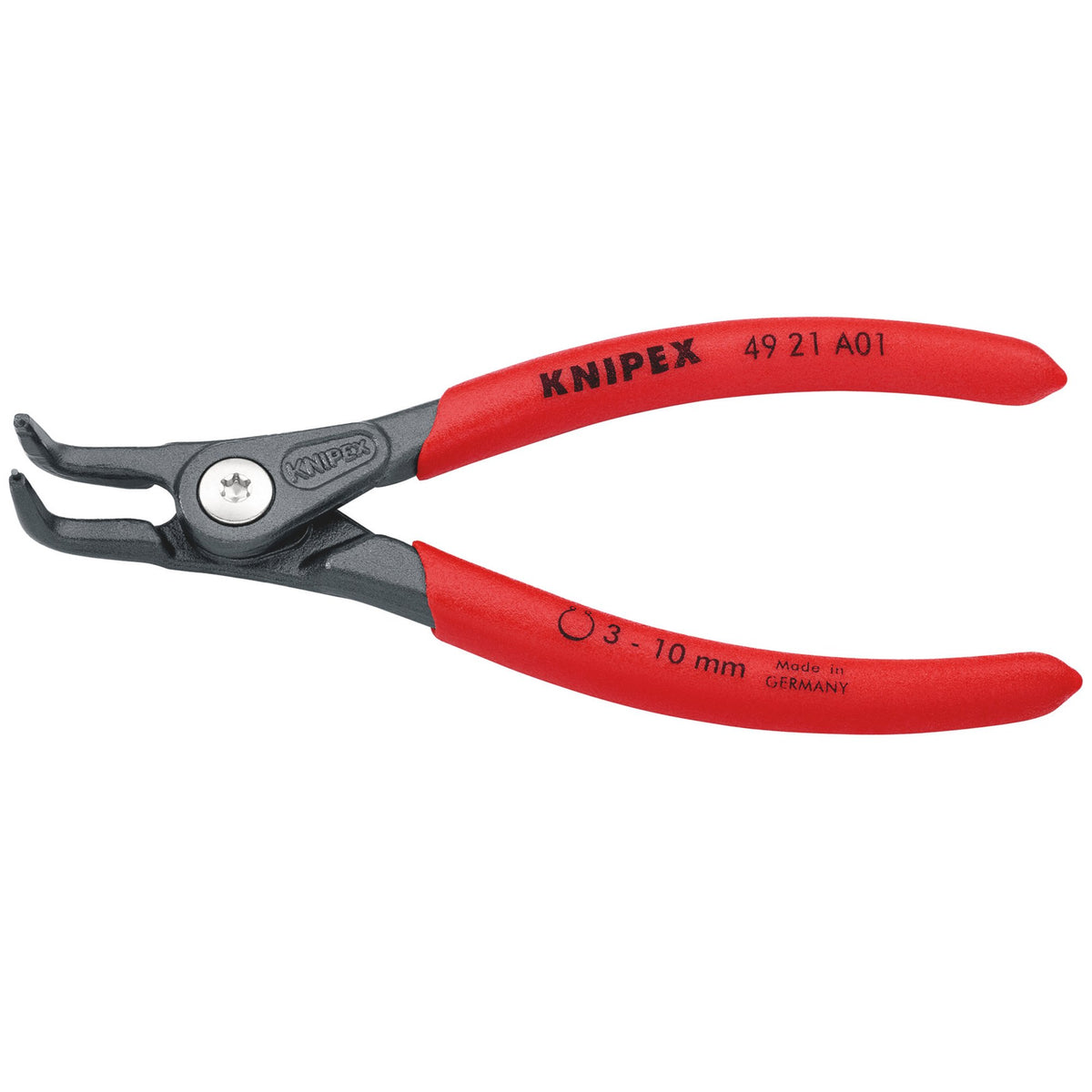 Knipex 130mm 90&deg; External Straight Tip Circlip Pliers 3 - 10mm Capacity : Model No.49 21 A01