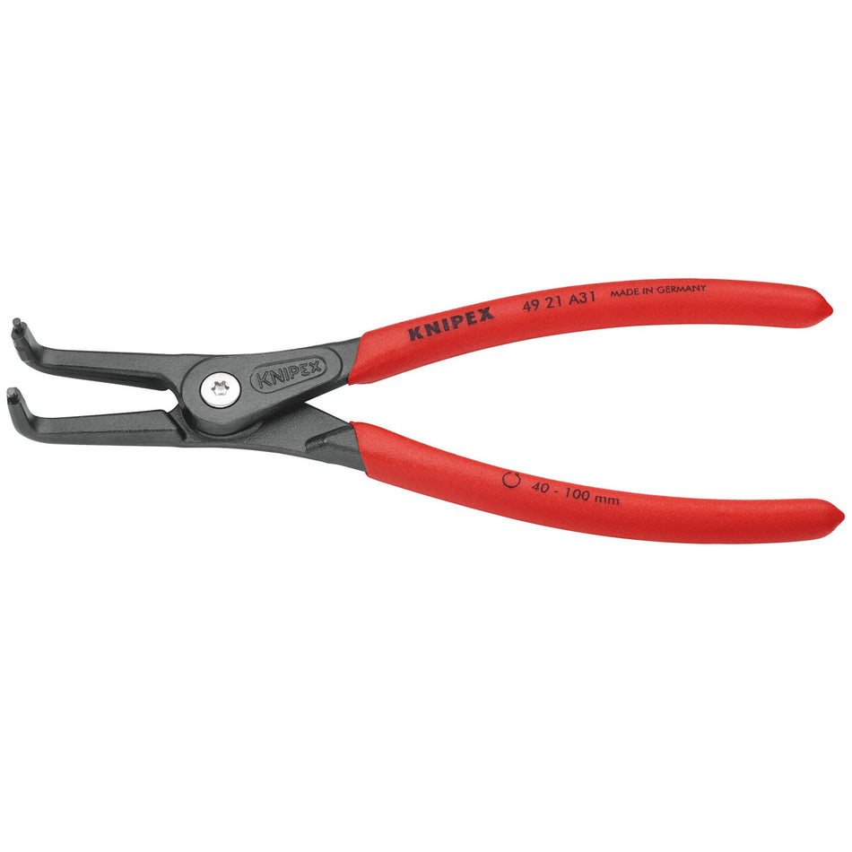 Knipex 210mm 90&deg; External Straight Tip Circlip Pliers 40 - 100mm Capacity : Model No.49 21 A31