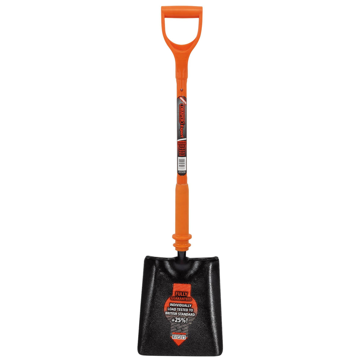 DRAPER Expert Square Mouth Shovel, Fully Insulated and Solid Forged: Model No. INS/SMS