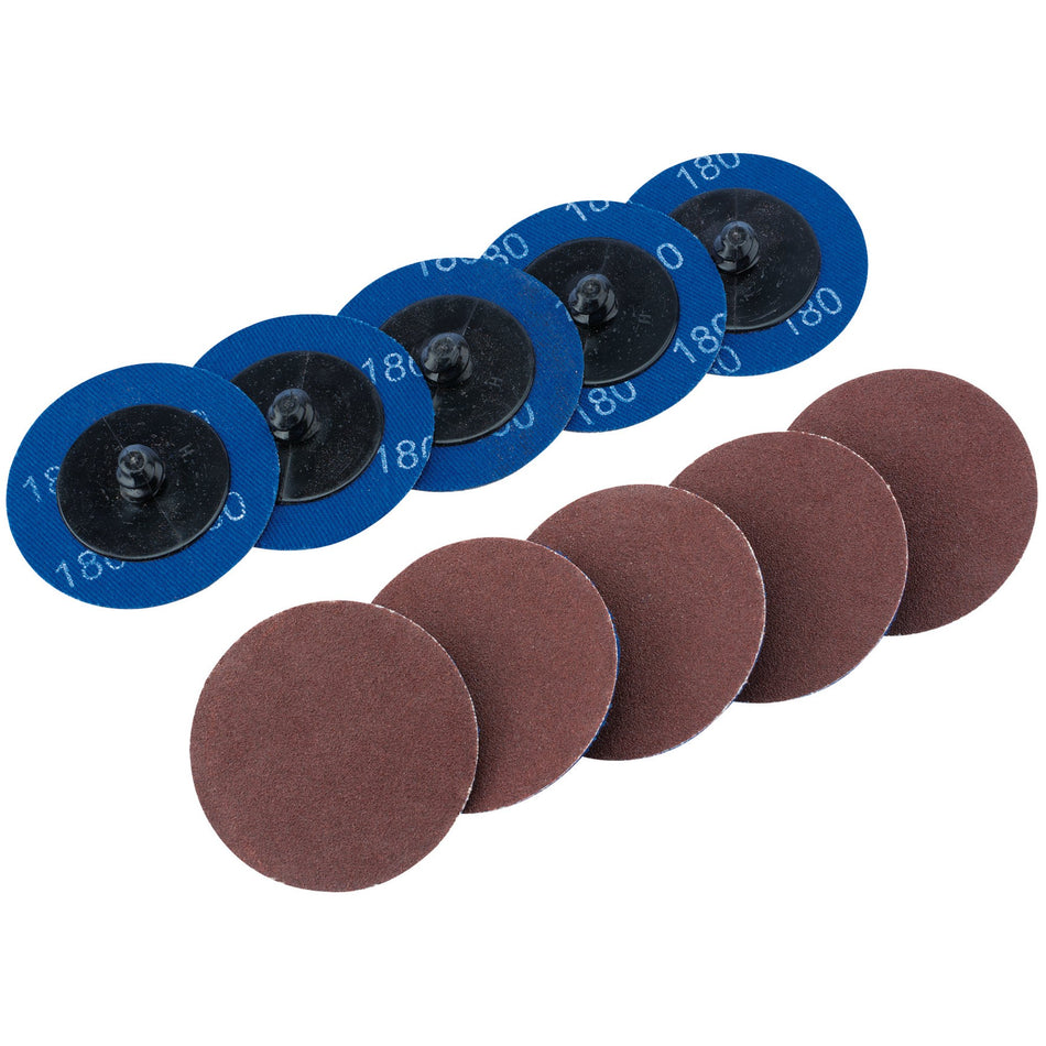 DRAPER Ten 50mm 180 Grit Aluminium Oxide Sanding Discs : Model No.SD2AB