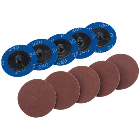 DRAPER Ten 50mm 240 Grit Aluminium Oxide Sanding Discs : Model No.SD2AB