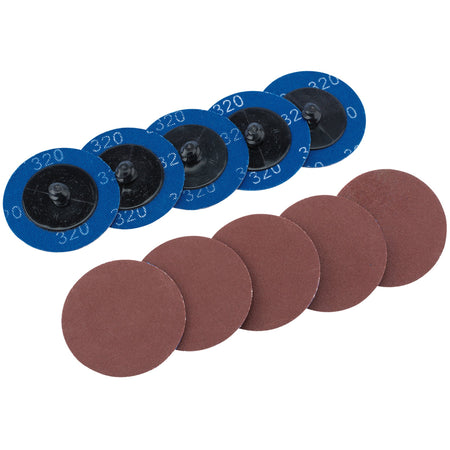 DRAPER Ten 50mm 320 Grit Aluminium Oxide Sanding Discs : Model No.SD2AB