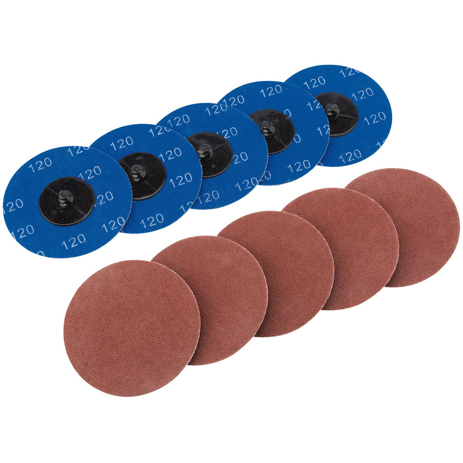 DRAPER Ten 75mm 120 Grit Aluminium Oxide Sanding Discs : Model No.SD3AB