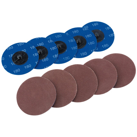 DRAPER Ten 75mm 180 Grit Aluminium Oxide Sanding Discs : Model No.SD3AB