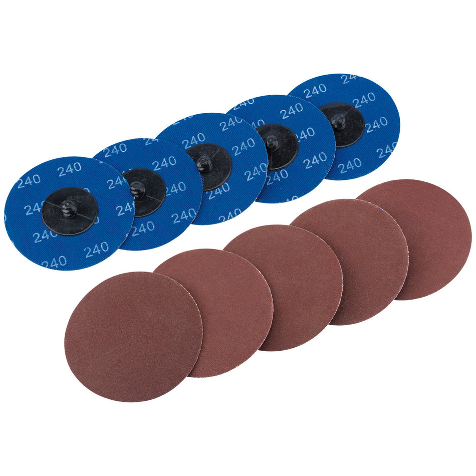 DRAPER Ten 75mm 240 Grit Aluminium Oxide Sanding Discs : Model No.SD3AB