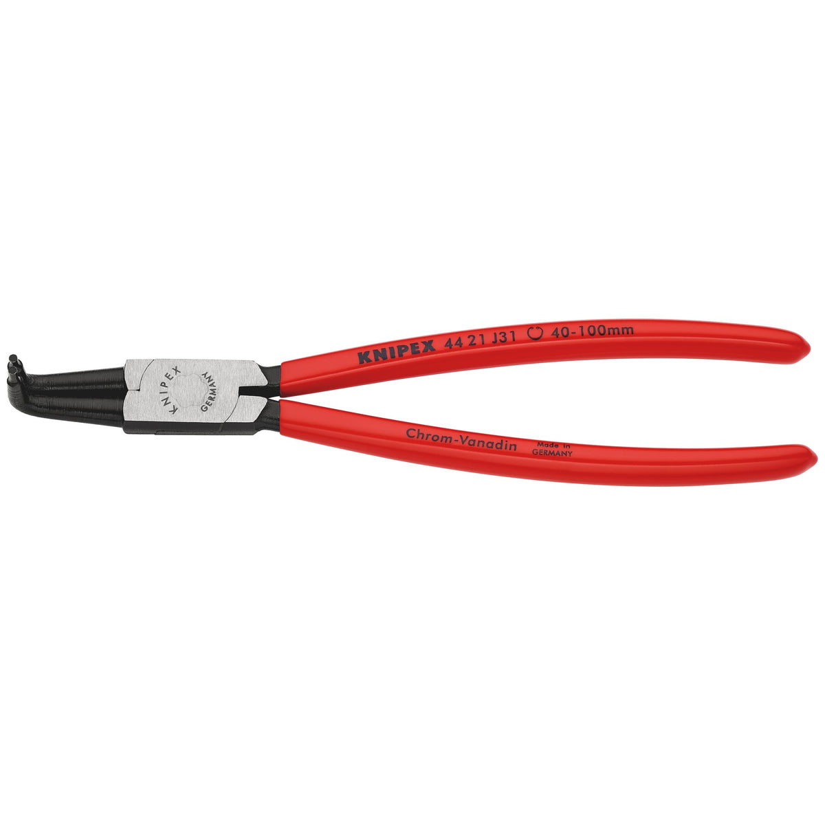 Knipex 40mm - 100mm J3190&deg; Bent Internal Circlip Pliers : Model No.44 21 J31 SBE