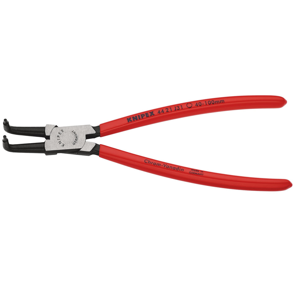 Knipex 40mm - 100mm J3190&deg; Bent Internal Circlip Pliers : Model No.44 21 J31 SBE