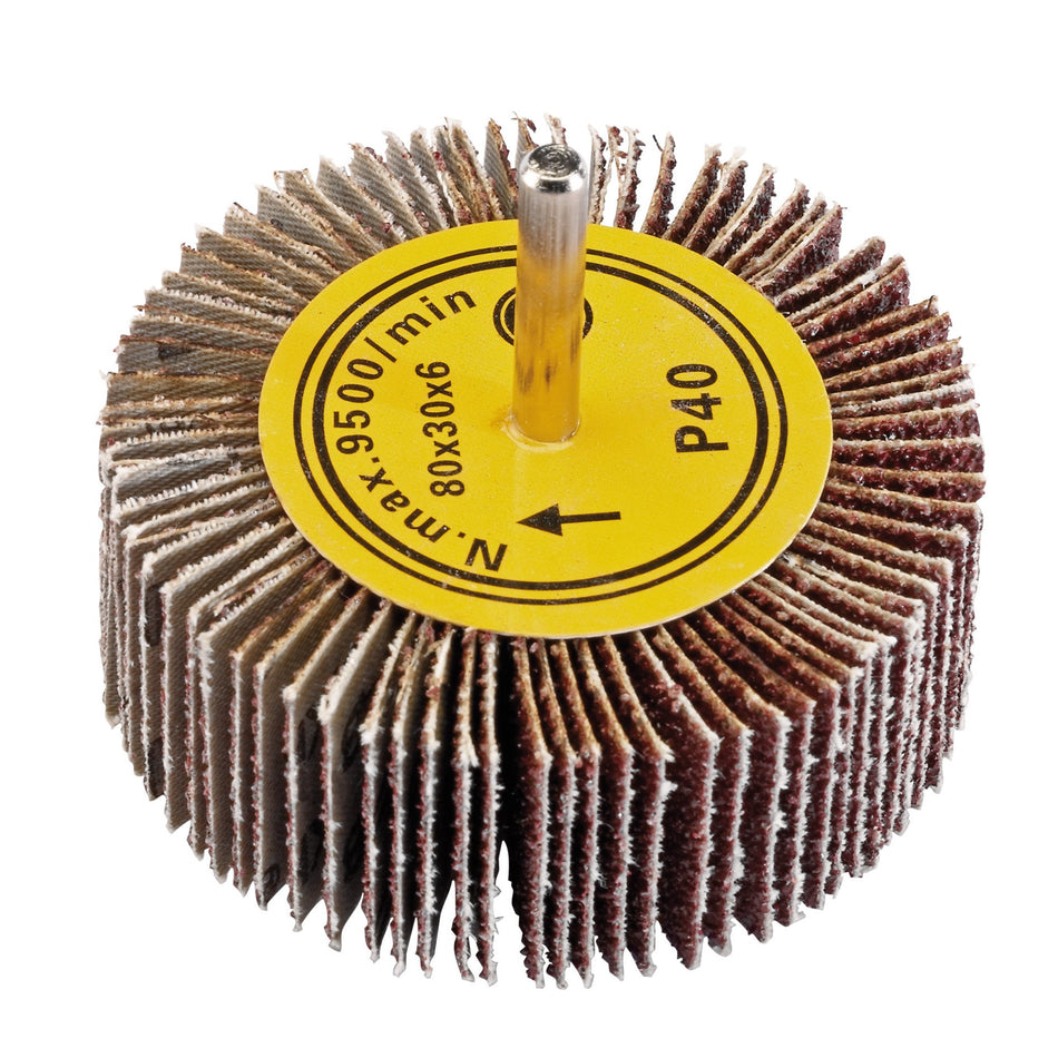 Abrasive Flap Wheel (80mm x 30mm 40 Grit): Model No. PTAFW80