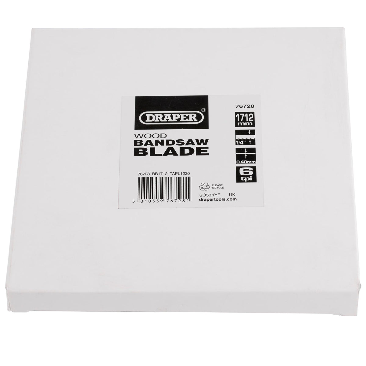 DRAPER Bandsaw Blade 1712mm x 1/4in.X 6 for Model B250A Stock No. 76236: Model No.BB1712