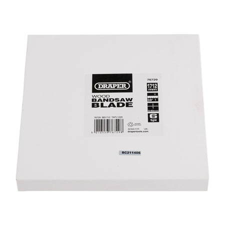 DRAPER Bandsaw Blade 1712mm x 3/8in.X 6 for Model B250A Stock No. 76236: Model No.BB1712