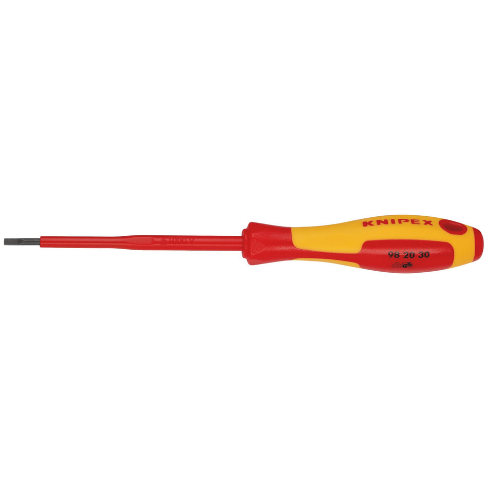 KNIPEX 98 20 30 VDE Insulated Screwdriver, 3.0 x 100mm : Model No. 98 20 30