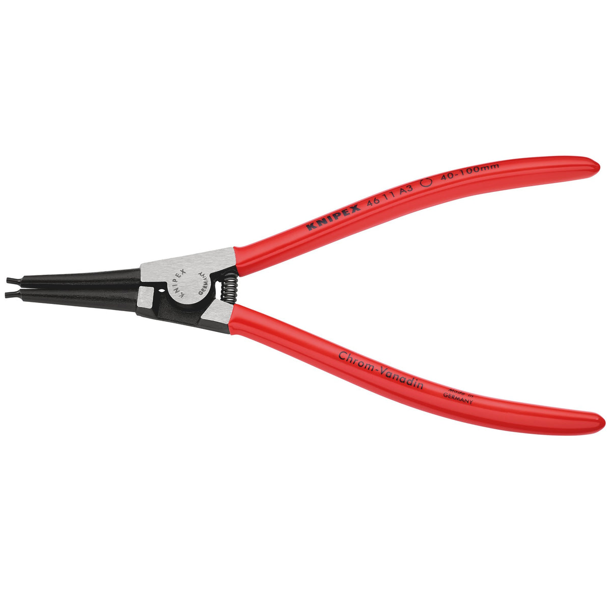 Knipex 40mm - 100mm A3Straight External Circlip Pliers : Model No.46 11 A3 SB