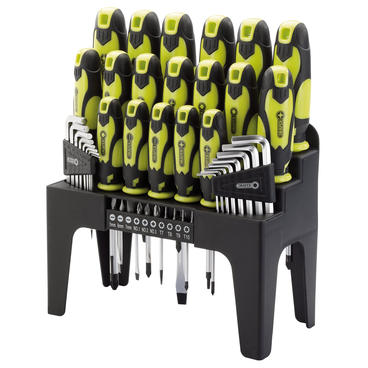 DRAPER 44 Piece Screwdriver, Hex Key and Bit Set (Green): Model No. 864/44/G