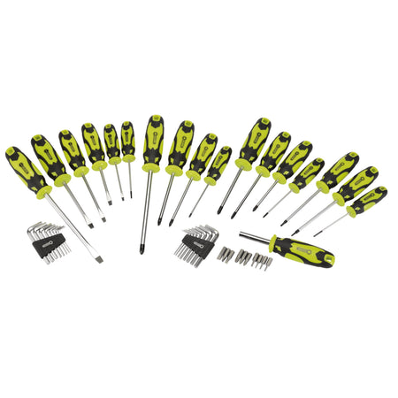 DRAPER 44 Piece Screwdriver, Hex Key and Bit Set (Green): Model No. 864/44/G