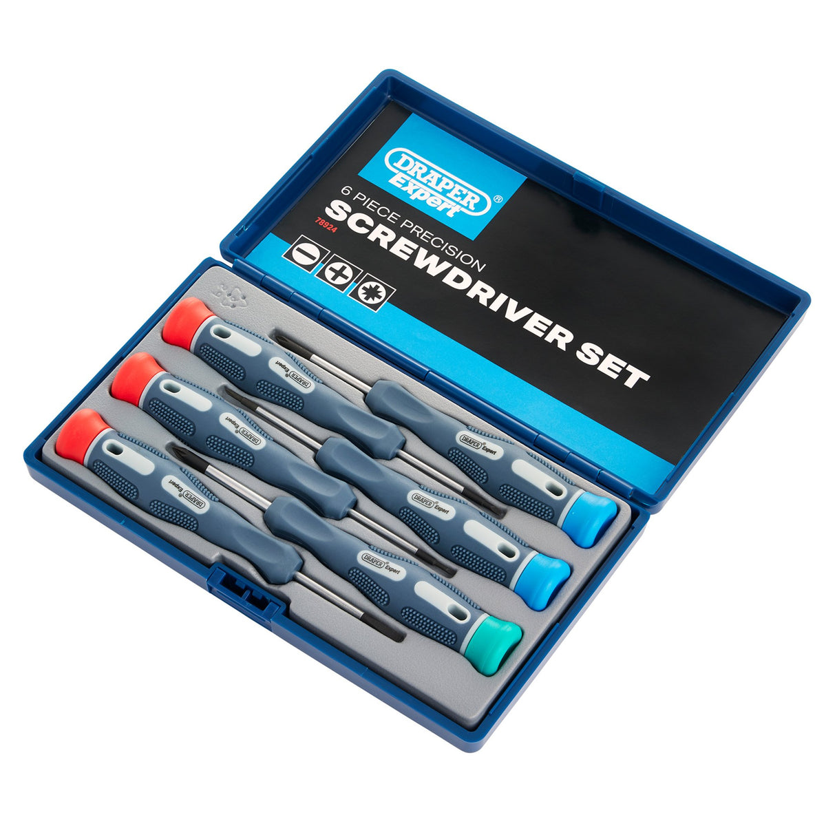 DRAPER Expert 6 Piece Soft Grip Precision Screwdriver Set: Model No.PSS6