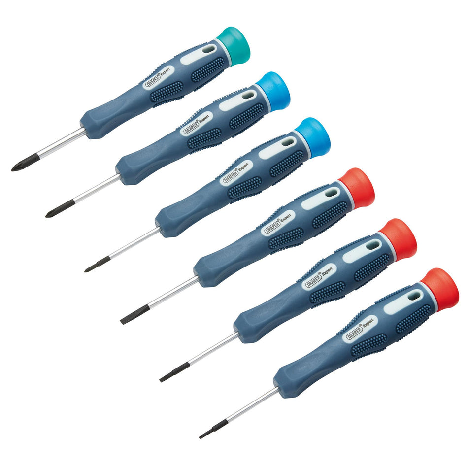 DRAPER Expert 6 Piece Soft Grip Precision Screwdriver Set: Model No.PSS6