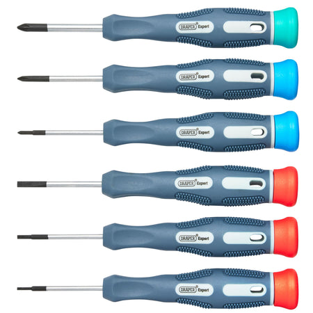 DRAPER Expert 6 Piece Soft Grip Precision Screwdriver Set: Model No.PSS6