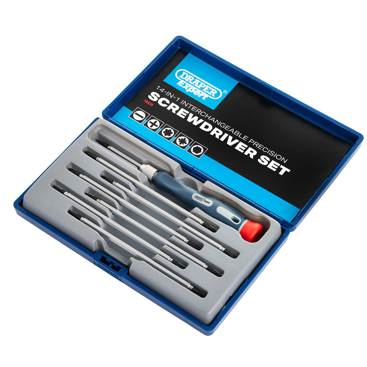 DRAPER Expert 8 Piece Reversible Precision Screwdriver Set: Model No.PSS14R
