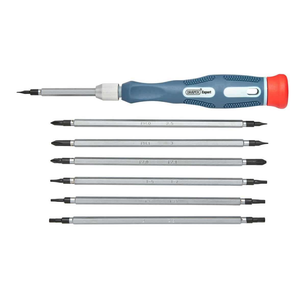 DRAPER Expert 8 Piece Reversible Precision Screwdriver Set: Model No.PSS14R
