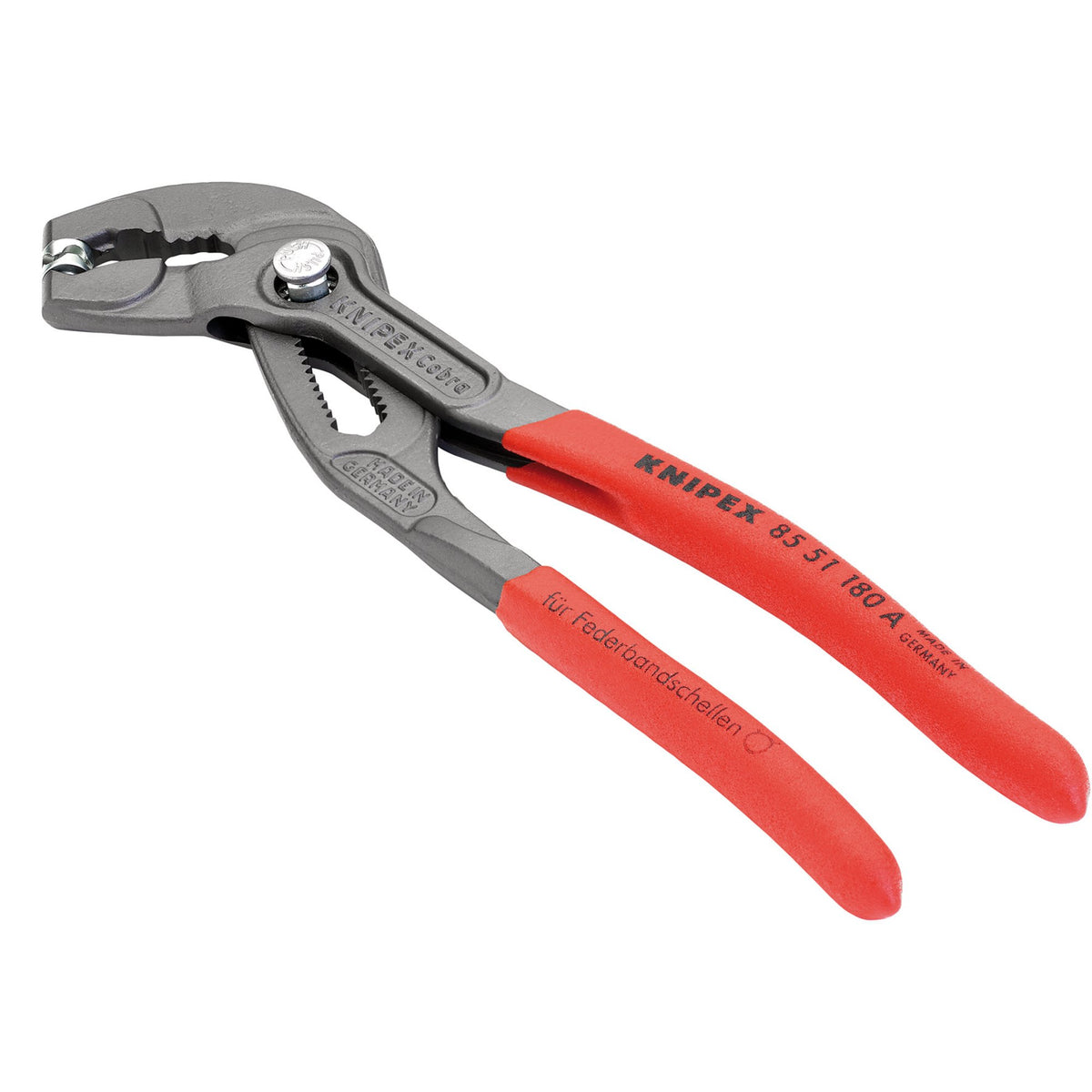KNIPEX 85 51 180 A SB Spring Hose Clamp Pliers with non-slip plastic coating grey atramentized, 180mm : Model No. 85 51 180 A SB
