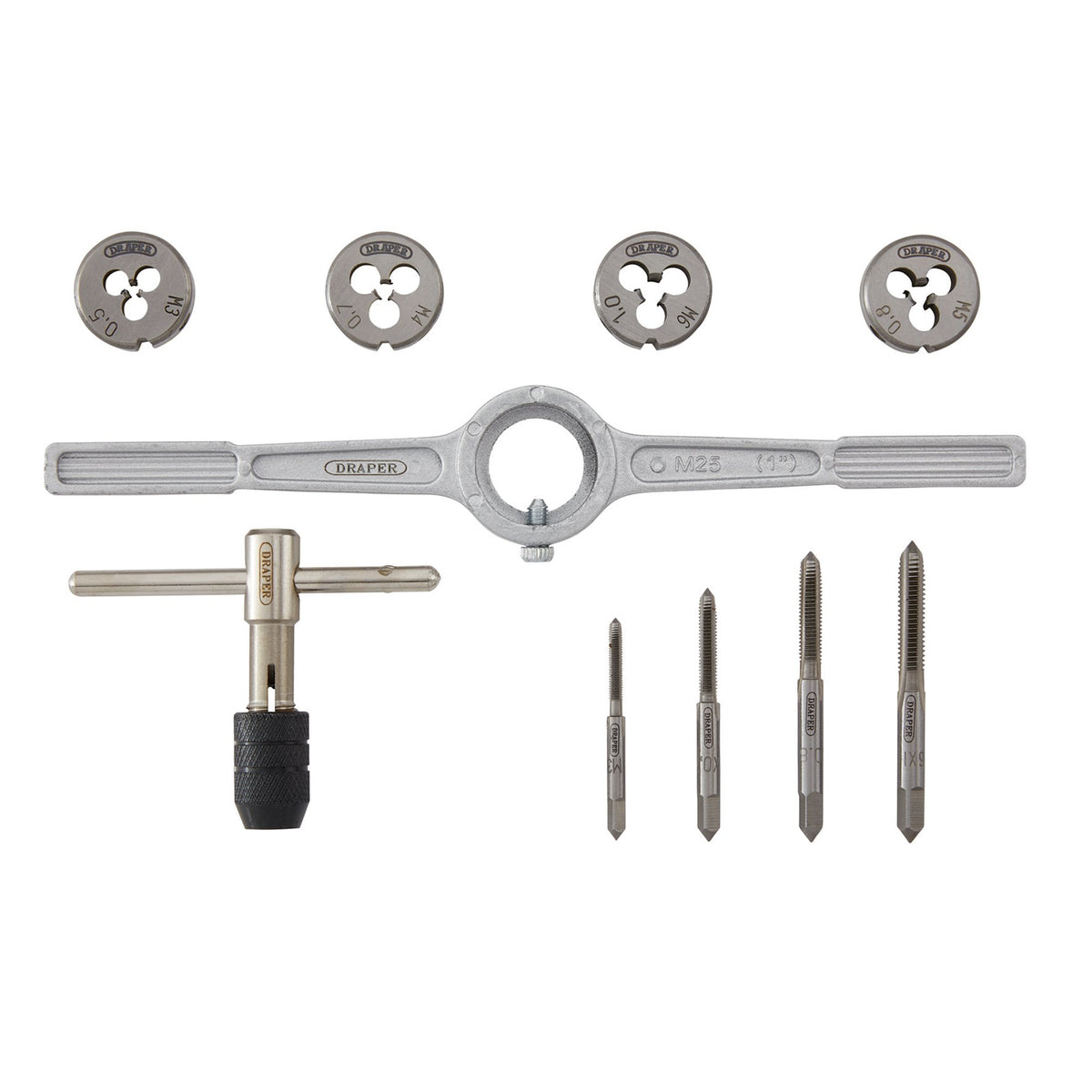 DRAPER 10 Piece Metric Tap and Die Set: Model No.10TDS/A