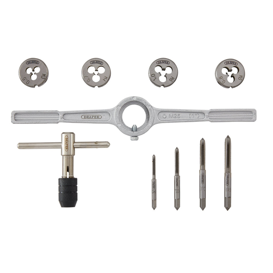 DRAPER 10 Piece Metric Tap and Die Set: Model No.10TDS/A