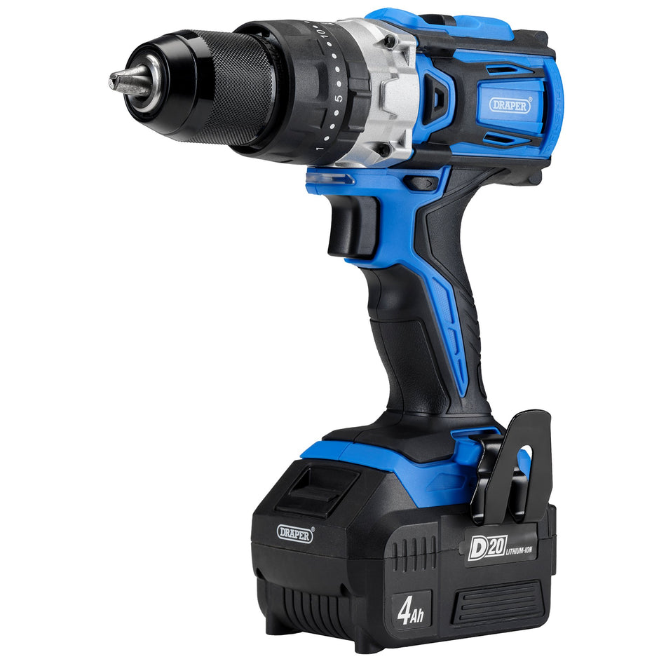 D20 20V Brushless Combi Drill with 4Ah Battery and Fast Charger: Model No. D20CD60SET