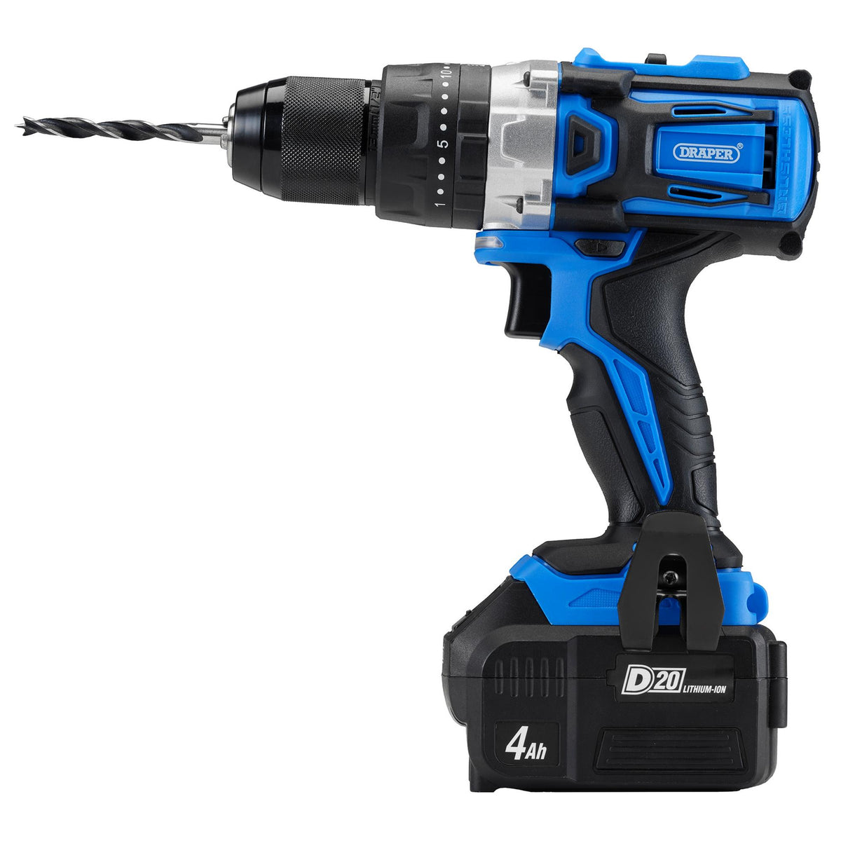 D20 20V Brushless Combi Drill with 4Ah Battery and Fast Charger: Model No. D20CD60SET