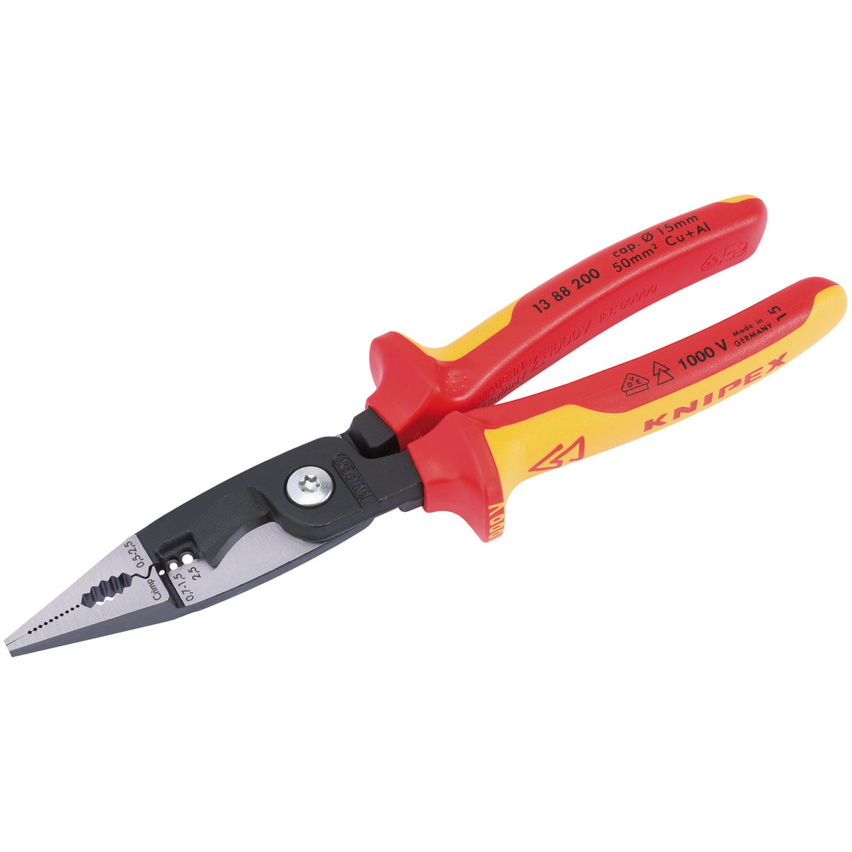 DRAPER Knipex VDE 200mm Electricians Universal Installation Pliers: Model No.13 88 200UKSBE
